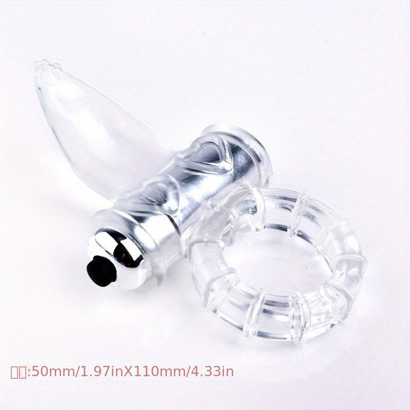 Men's And Women's New Product Tongue Licking Erotic Adult Vibration Lock Essence Vibration Crystal Vibration Cover Ring Adult Sex Toy Supplies