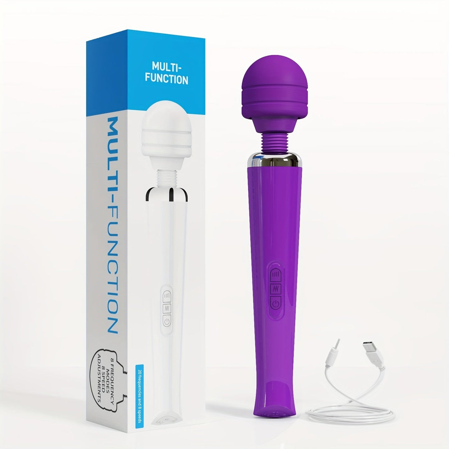AV Vibrating Stick USB Rechargeable 20 Frequency Vibrating Massage Stick 12.9in Masturbation Stick Sex Toy For Men And Women