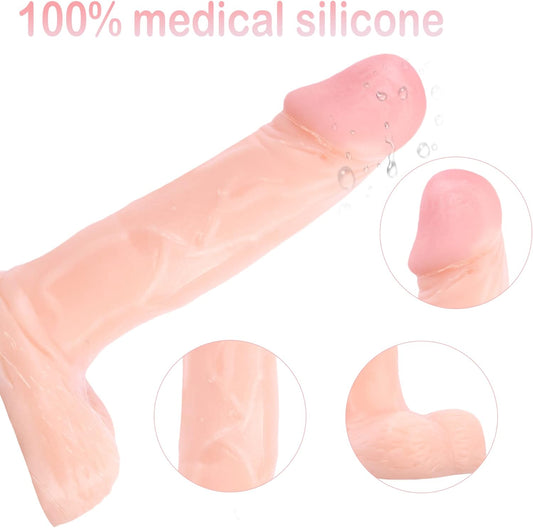 4 Inch Realistic Small Dildo.Beginner Anal Plug.Soft Anal Dildo with Curved Shaft and Balls.Adult Sex Toy Women Men Couples.Experience Multi-Purpose Mini Style(Flesh)