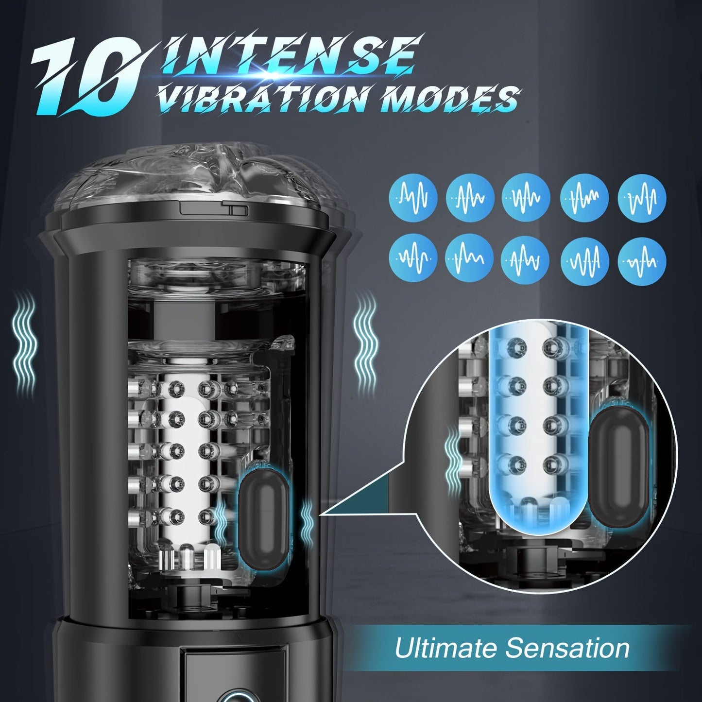 3 In 1 Automatic Male Masturbator Cup With Sucking & Vibrating & Thrusting Modes. Realistic Vagina Pocket Pussy Stroker With 3D Textured For Penis Stimulation. Adult Oral Sex Toys For Men Masturbation