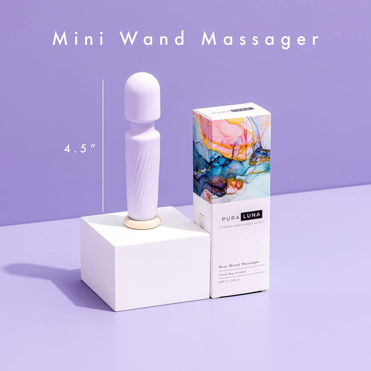 Mini Personal Massager - Travel Bag Included - Waterproof. Quiet. Powerful & USB Rechargeable with 10 Vibration Modes (Light Purple)