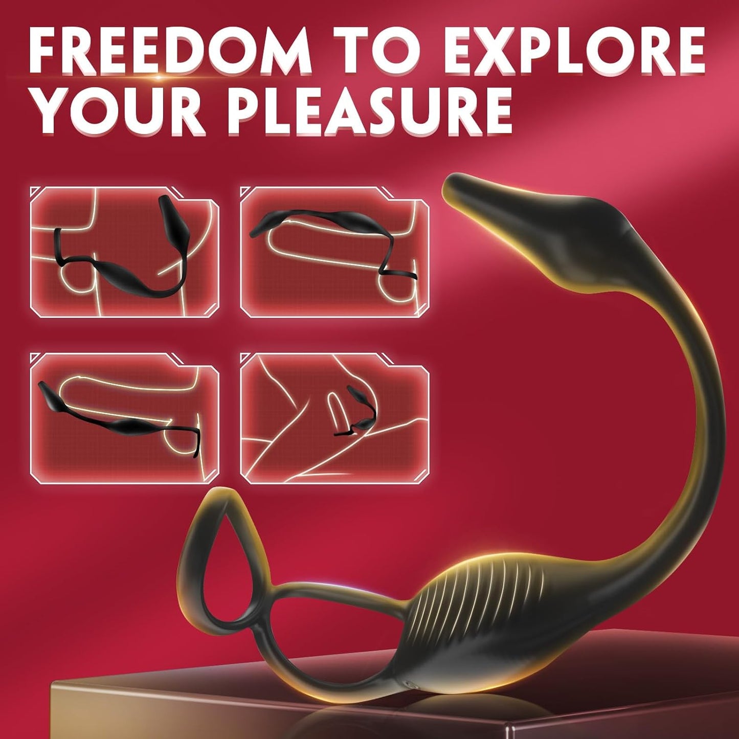 Male Sex Toys for Men Prostate Massager - 4 in 1 Vibrating Cock Ring Penis Ring with Remote Control. 7 Modes Anal Toys Butt Plug G Spot Vibrator Dildo Vibrating Anal Plug Adult Sex Toy for Couples Men