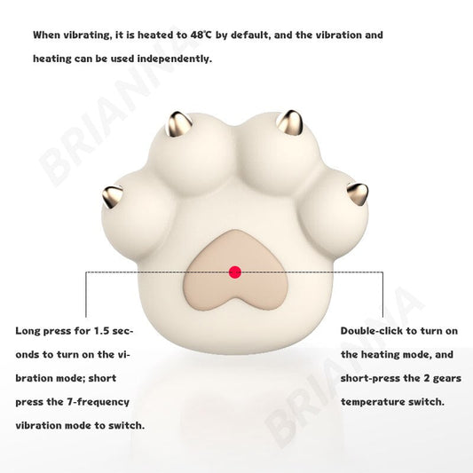 Cat Paw Vibrator การ์ตูนซิลิโคนนุ่มน่ารัก Cat Paw กระตุ้น Clitoral Vibrators ความร้อน Charge สำหรับสตรีนวด