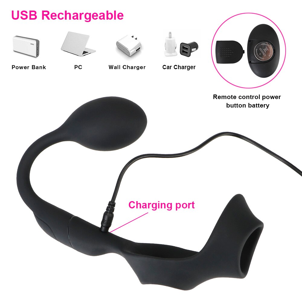 Prostate Massager Anal Plug Delay Ejaculation Ring Sex Toys for Men 10 Speed Male Prostate Stimulator Waterproof Butt Plug