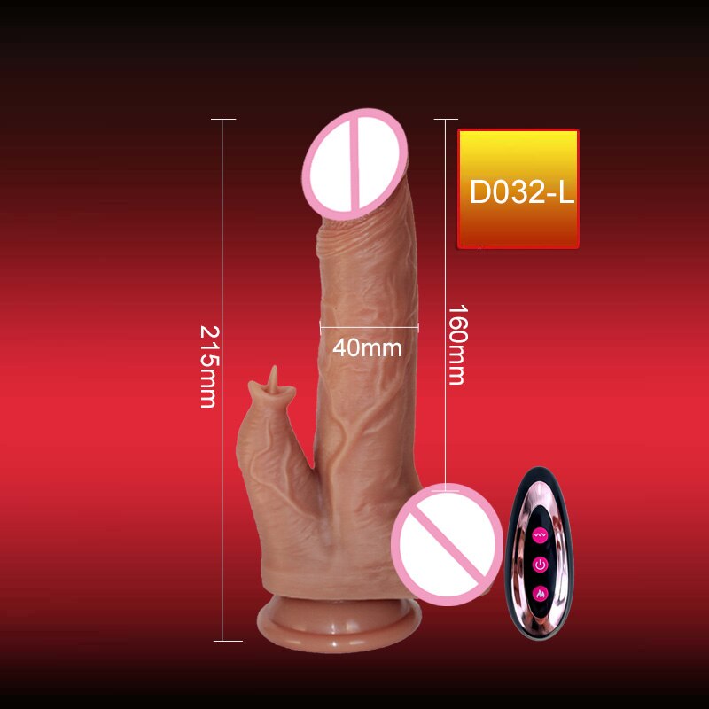 เลียยาง Vibrator สำหรับผู้หญิง Clitoris Stimulator รีโมทคอนโทรล Vibrating Dildo สำหรับผู้หญิง Telescopic เครื่องทำความร้อน Vibrator ของเล่น