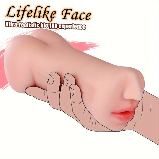 3 In 1 Pocket Pussy Male Masturbator. Double-Ended Stroker With Vagina Anus & Mouth. 3D Realistic Textured Deepthroat Blowjob Toy For Men Masturbation. Male Sex Toys With Storage Bag