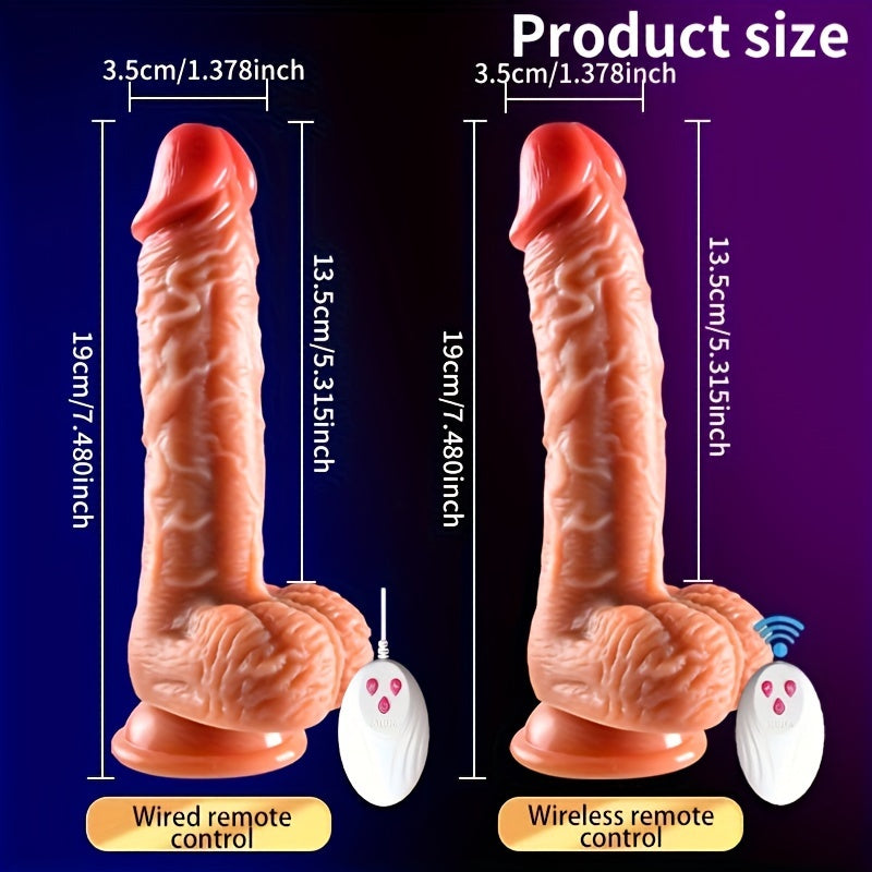 Thrusting Dildo Vibrator For Women. 3 In 1 Realistic Vibrating Dildo With 3 Insertion And 6 Vibration Modes. Remote Control Sex Toy For Female Sexual Pleasure. Adult Toys Female Adult