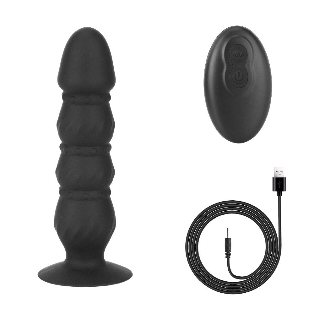 10 Speeds G-Spot Stimulation Bead Dildo Vibrator Remote Control Anus Vibrating Dildo Prostate Massager Vibrator Sex Toys for Men
