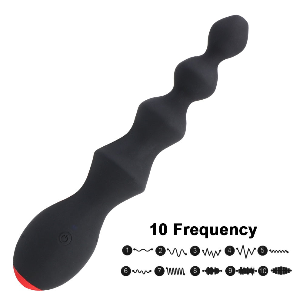 10 Speeds Prostate Massager Anal Beads Vibrator Vibrating Butt Plug Clitoris Stimulator Sex Toy for Women Men