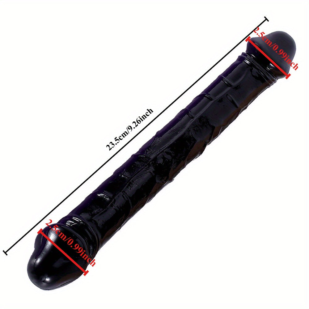 Double-Headed Dragon Phallus Simulation: Black TPE Dildo. 9.25inch. Suitable for Hand Washing - New Age Adult sex toys