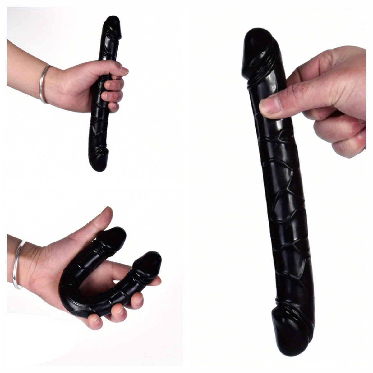 Double-Headed Dragon Phallus Simulation: Black TPE Dildo. 9.25inch. Suitable for Hand Washing - New Age Adult sex toys