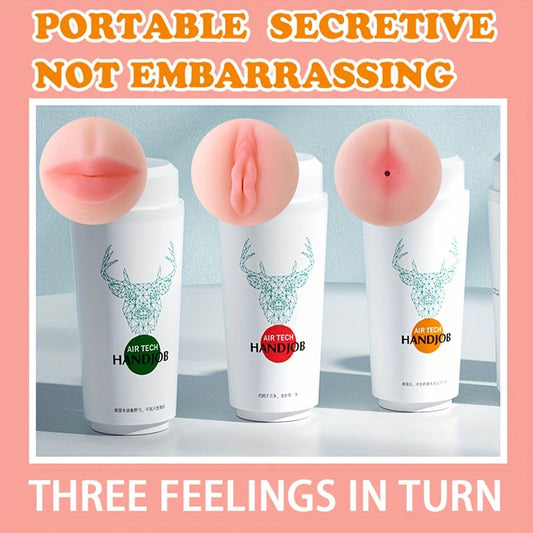Male Masturbators - Waterproof. Latex-Free Tpe. Manual Pocket Pussy With 3 Realistic Textures For Enhanced Pleasure Male Mastuŕbation Toys Sex Toy For Men Masturbating