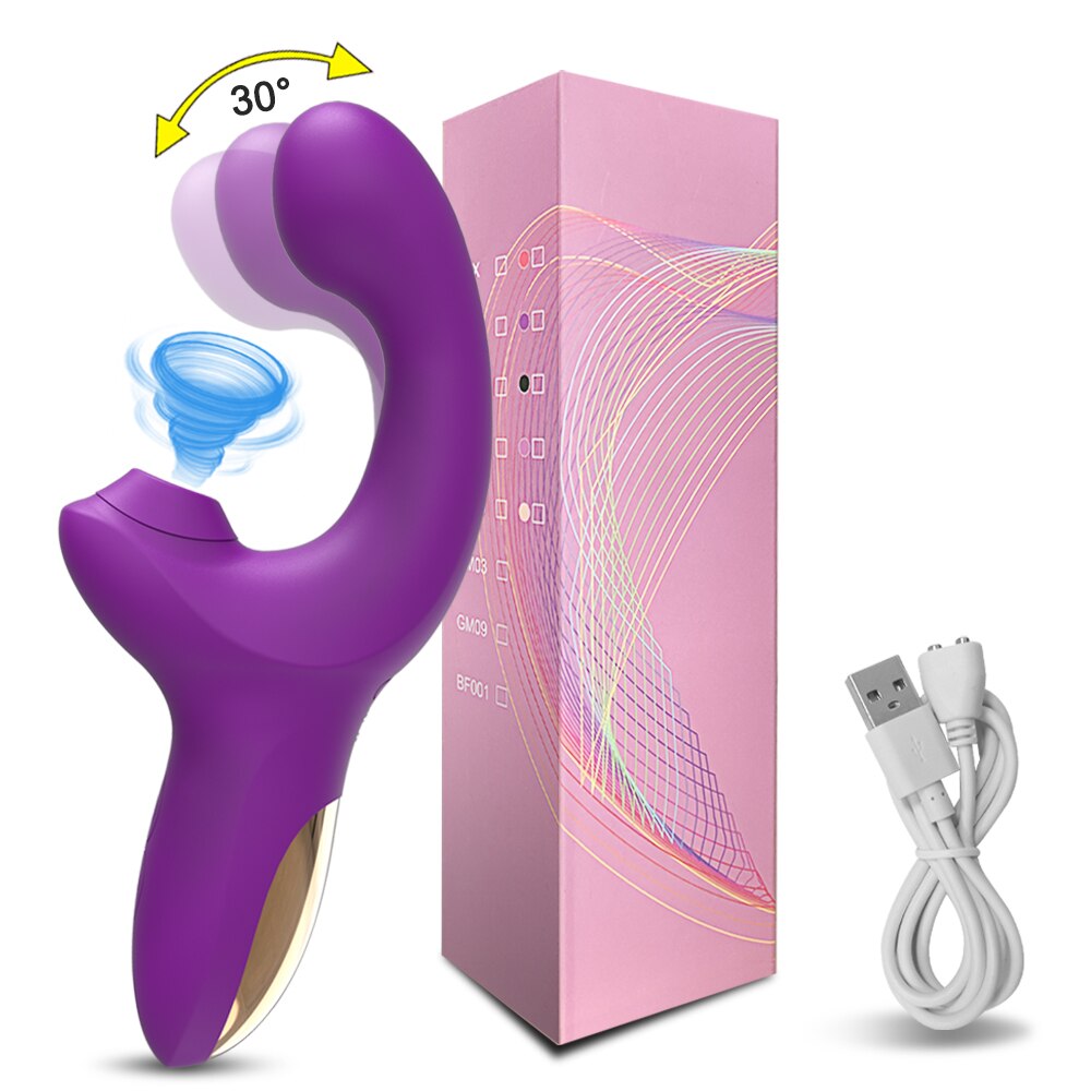 20ความเร็วที่มีประสิทธิภาพ Dildo Vibrator หญิง Clit Sucker Clitoris Stimulator เลียนแบบนิ้วมือ Wiggling เซ็กซ์ทอยสำหรับสตรี
