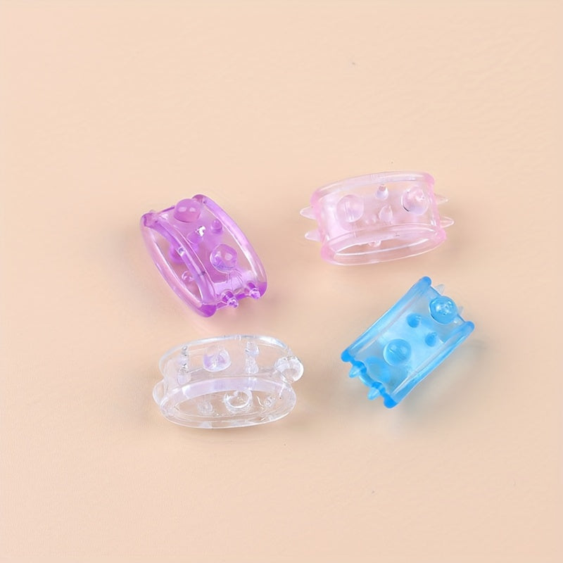 4pcs TPE Soft Penis Locking Ring Couple Sex Toys Transparent Crystal Ring Sperm Retention Barbed Penis Ring Adult Products
