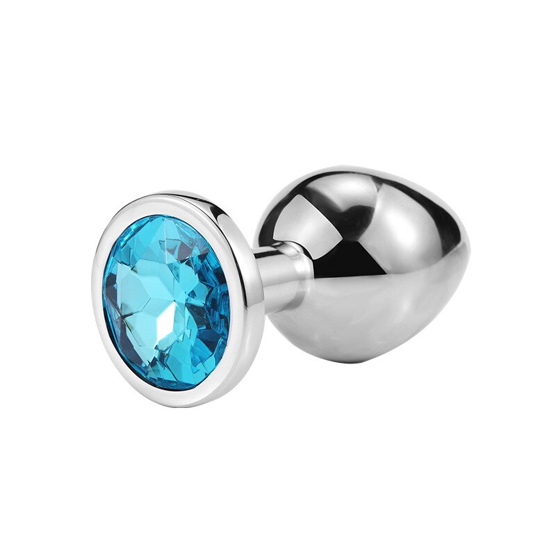 3 Different Size S/M/L Metal Anal Plug with Crystal Jewelry Smooth Prostate Massage Butt Silicone Plug Anal Sex Toys for Woman