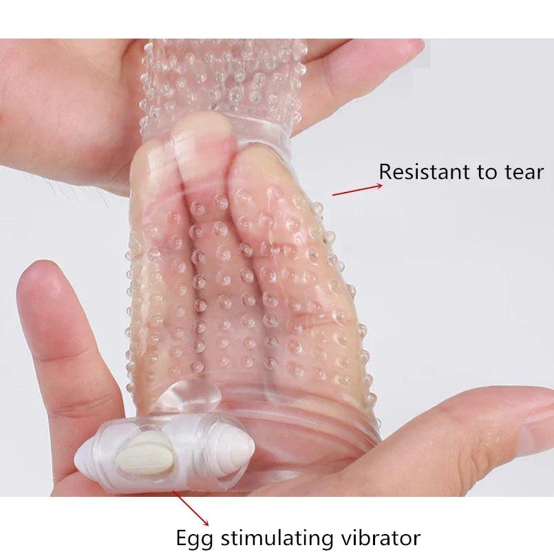 3 Types Condoms Granule Thread Wavy Line Delay Enlargement Penis Sleeve Egg Vibrator Reusable Condom Adult Sex Toys for Men