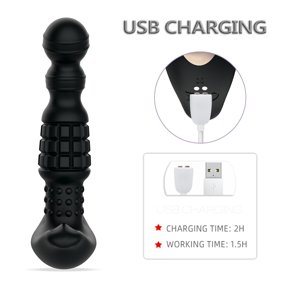 360องศาหมุนไร้สาย Anal Dildo Vibrator นวด G-Spot หญิง Maturbator Dilator Big Butt Plug เพศของเล่นสำหรับผู้หญิงผู้ชาย