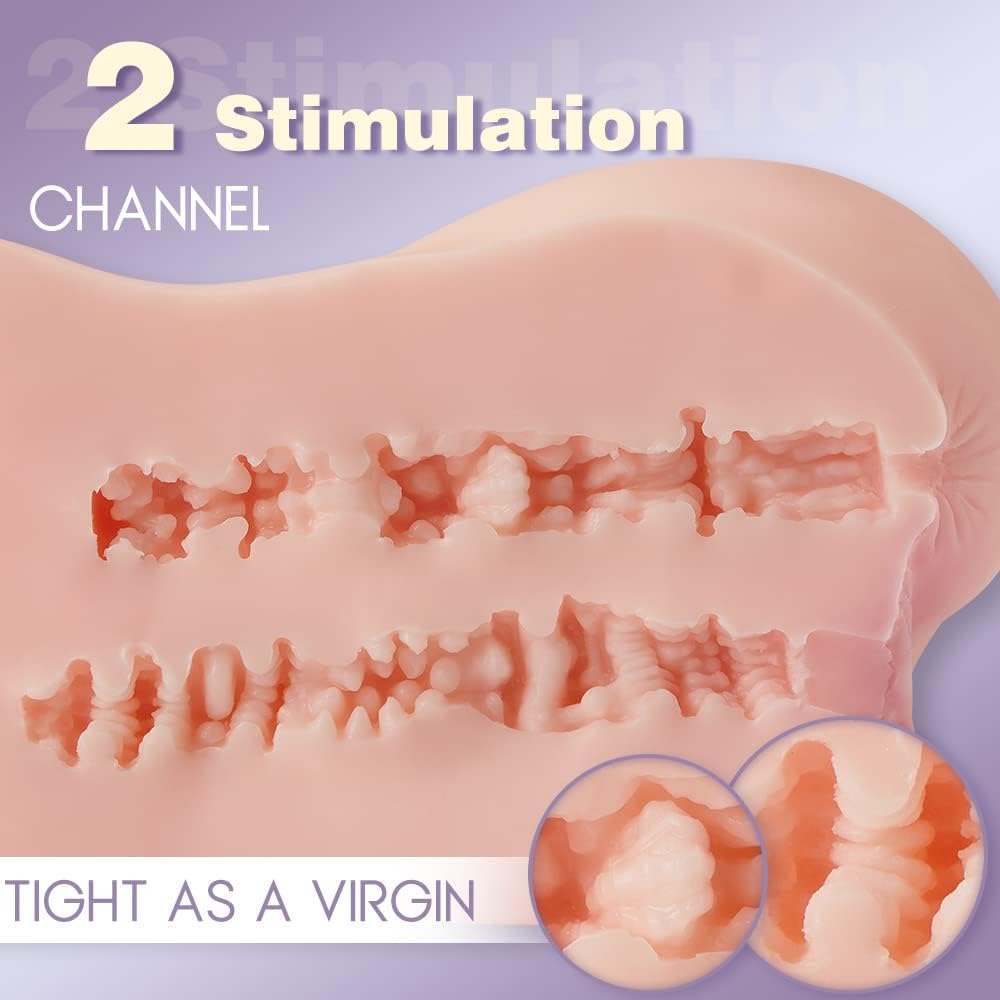 3.3LB Mini Pussy Ass Male Masturbator for Men Masturbation .3D Realistic Sex Toy with Virgin Vagina and Anal Stroker. Pocket Pussy with 2 Hole for Man Orgasm …