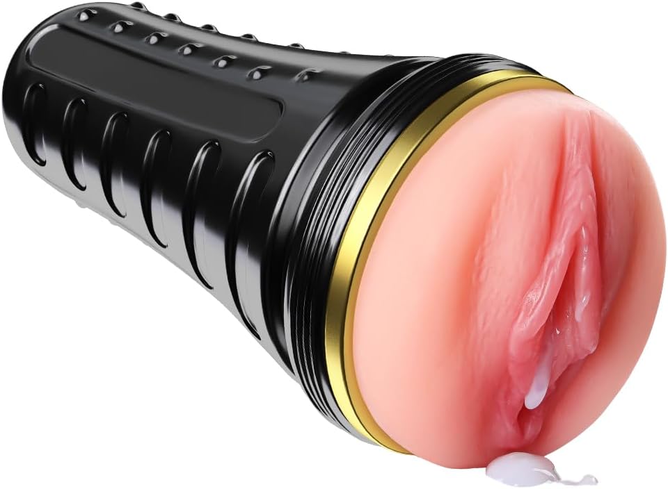 Male Masturbator Cup Sex Toy for Men.Pocket Pussy Realistic Vagina Textured with 7.5in Depth Lifelike Soft and Fleshy Texture.Penis Training Masturbators.Adult Toys Manual Massager. Black