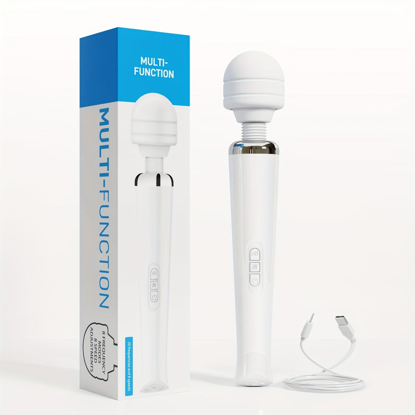 AV Vibrating Stick USB Rechargeable 20 Frequency Vibrating Massage Stick 12.9in Masturbation Stick Sex Toy For Men And Women