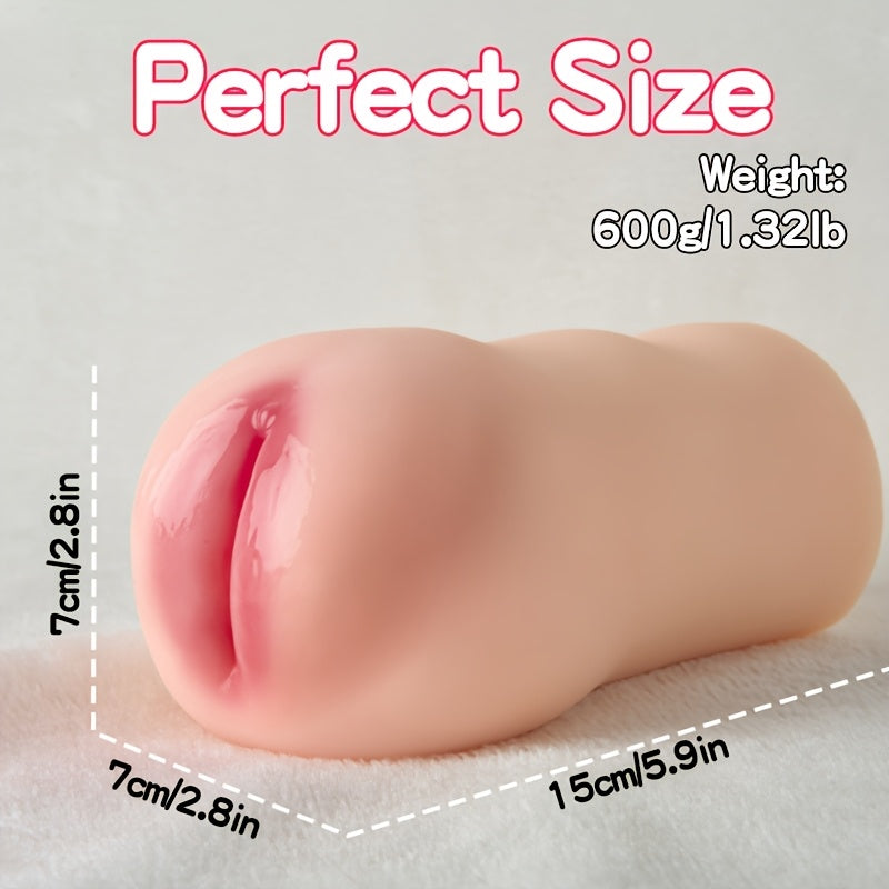 Realistic Tactile Male Masturbation Toy. Soft Flexible Pocket Design. 3D Lifelike Female Texture and Intense Anal Design. Portable Adult Male Pleasure Aid. TPE Material. with No Batteries Required
