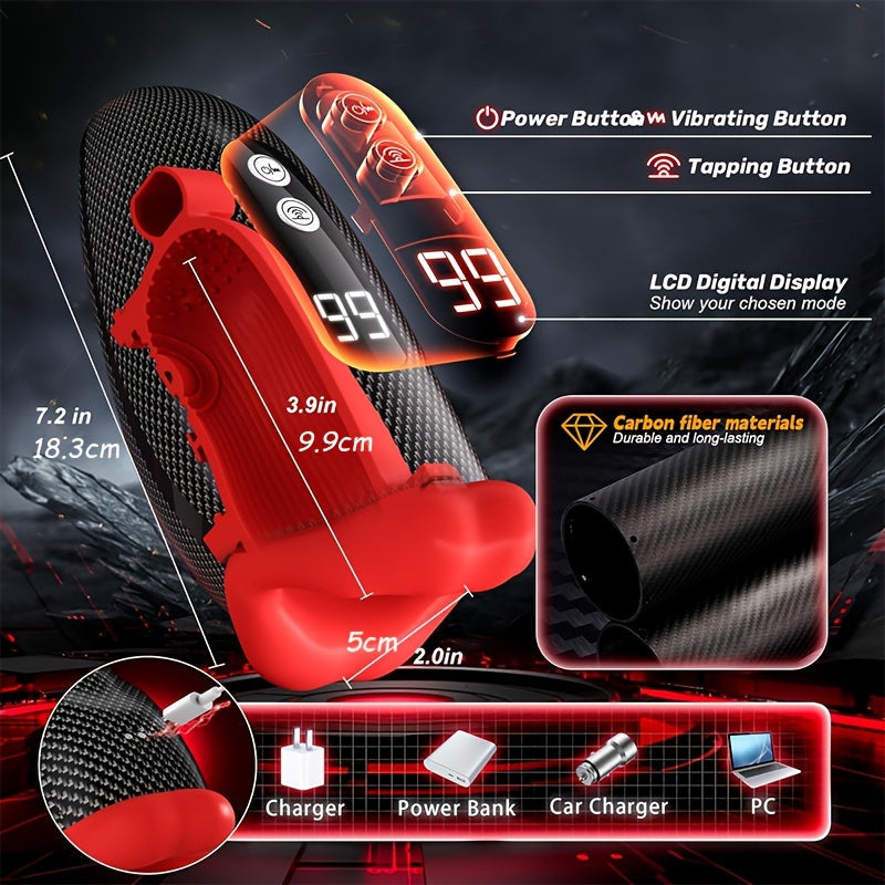 Male Sex Toys For Men Penis Vibrator - Male Masturbator Deep Throat-Mouth Mens Stroker 9 Tapping & Vibrating Penis Pump Trainer LCD 360° Wrapped Male Vibrator Adult Sex Toy