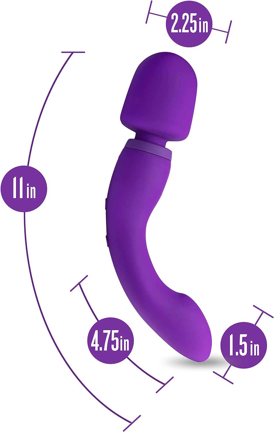 Blush Wellness Dual Sense - Innovative Touch Sensitive Ultra Soft Silicone Massage Wand - Target Sore Muscles- 10 Powerful Rumbly Vibration Functions On Both Ends of Massager - IPX7 Waterproof