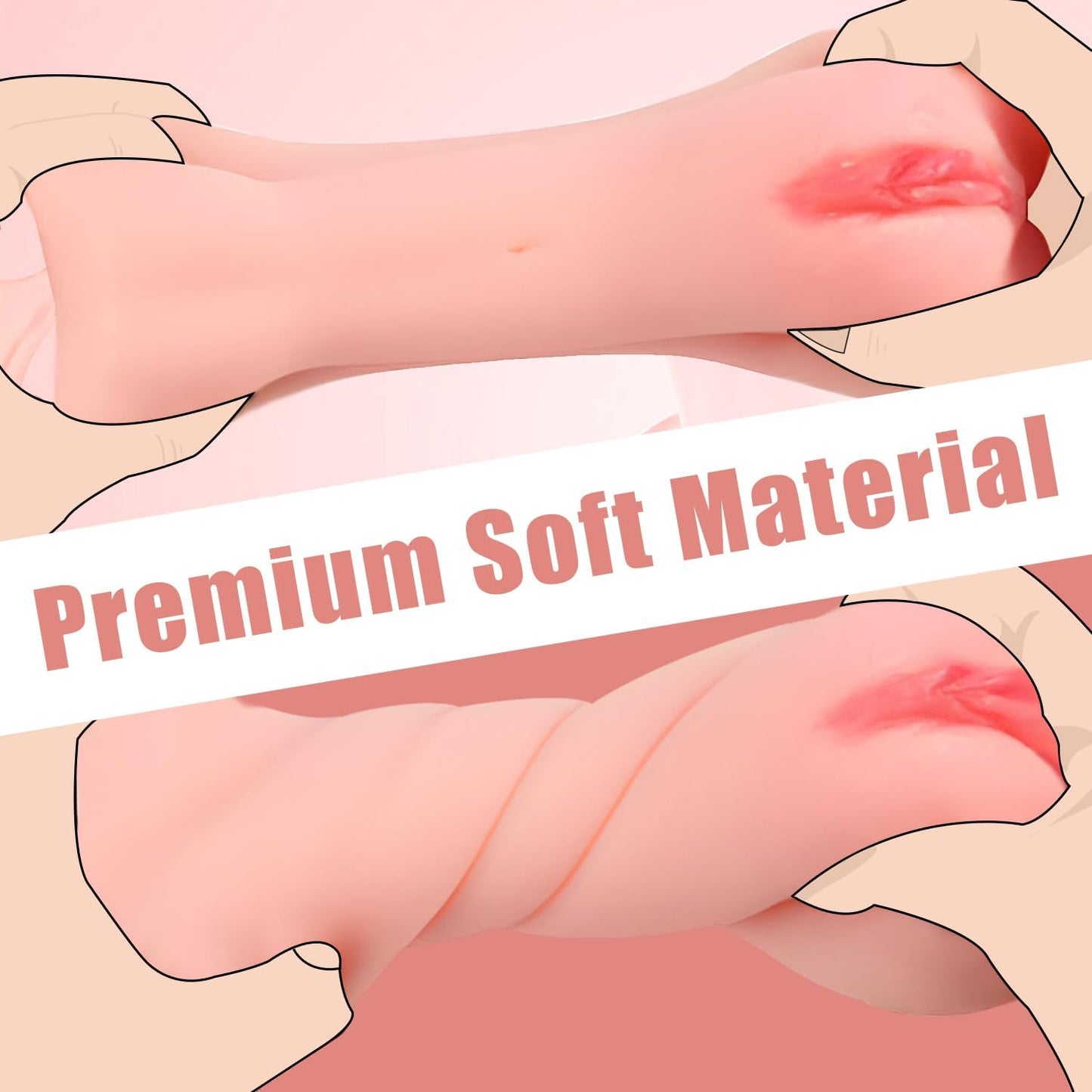 Male Masterburters Pocket Pussy Tight Silicone Blowjober Handsfree Underwear Men's Handheld Pocket Pussy Realistic Textured Pussies Pocket puzzy Silicone Pink A2