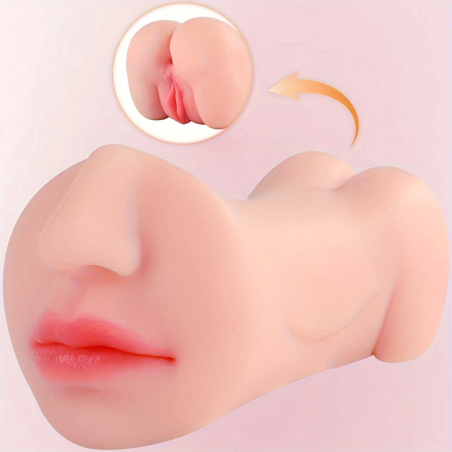 3 In 1 Pocket Pussy Male Masturbator. Double-Ended Stroker With Vagina Anus & Mouth. 3D Realistic Textured Deepthroat Blowjob Toy For Men Masturbation. Male Sex Toys With Storage Bag