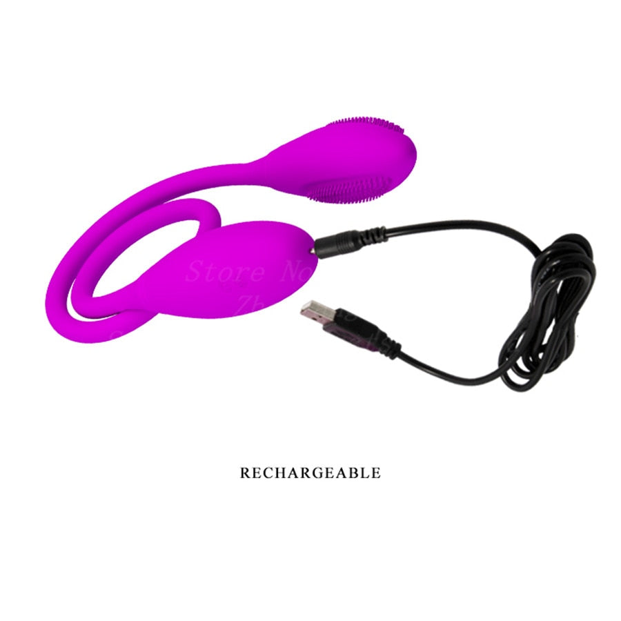 7 Speed Silicone Snaky Double Vibration USB Rechargeable G-spot Vibrator Bullet Adult Sex Products for Couple Toys