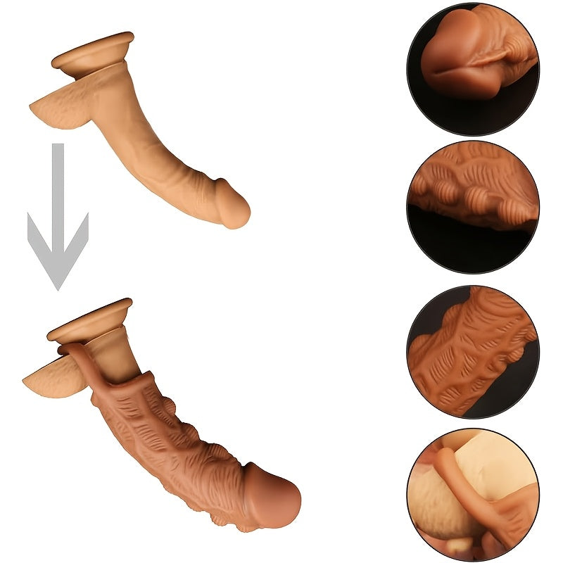 Penis Ring Enlargement Condom Cock Extender Ejaculation Delay Toy Soft Silicone Sleeve Adult 18 Sex Product For Men Gay