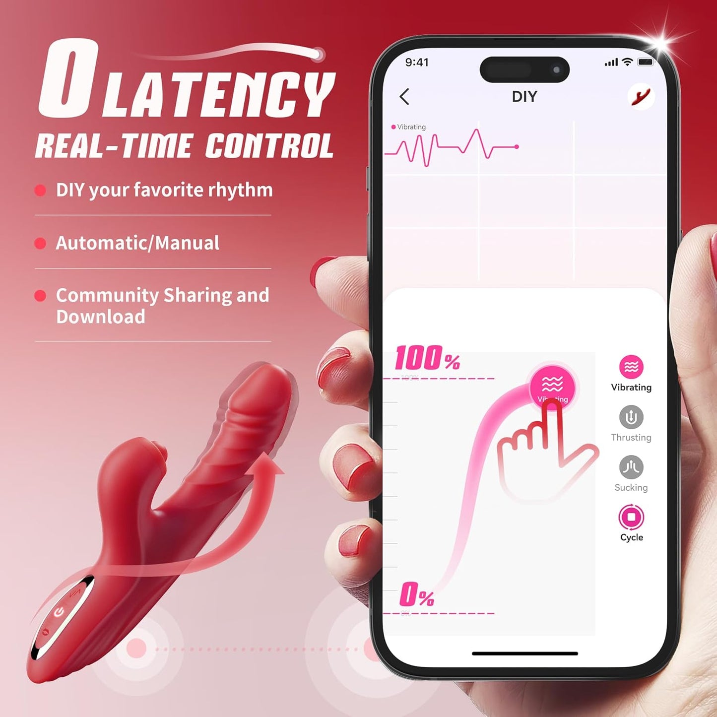 Vibrator Thrusting Dildo for Women Toendi G Spot Vibrator Clitoral Stimulator Sex Toys Dildos Vibrator with 10 Vibration 7 Thrust Mode with Licking. Rabbit Vibrators Adult Sex Toy for Women and Couple