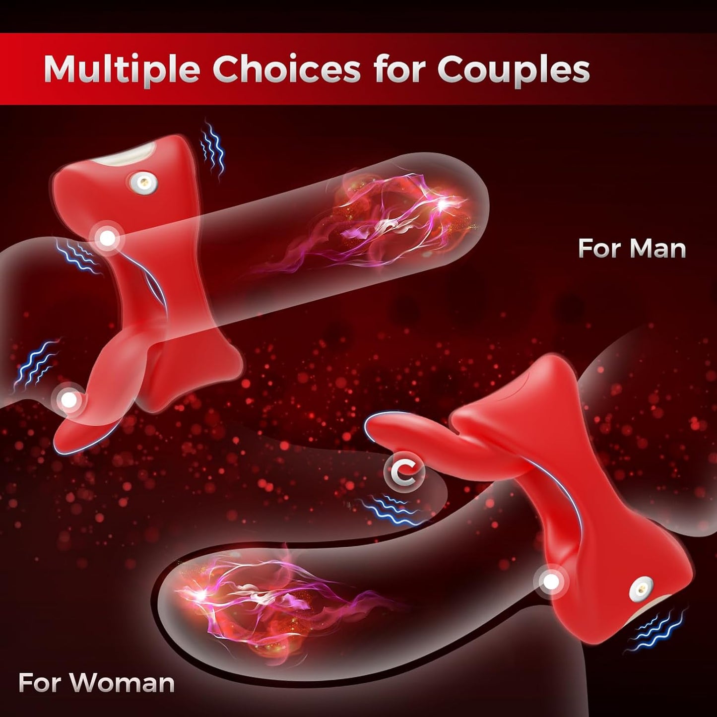 Vibrating Cock Ring Sex Toys for Men. Penis Ring Tongue Design with 9 Vibration Modes. Adult Toys Vibrator with APP Control. Male Couples Sex Toys Clitoral Vibrator. Adult Sex Toys & Games for Couple