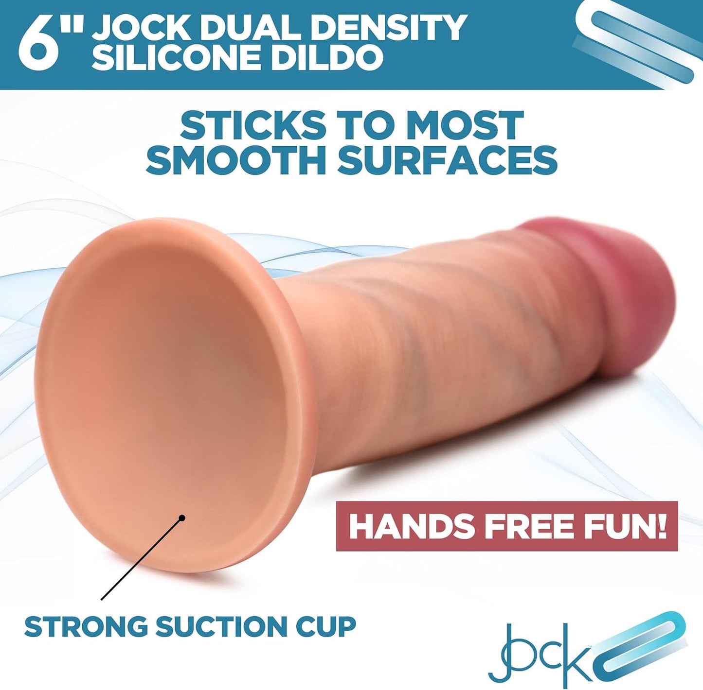 Jock 6 Dual Density Dildo for Men. Women. & Couples. Body Safe Ultra Realistic Premium Silicone Dildo. 1 Realistic Dildo 6 Inches Light.