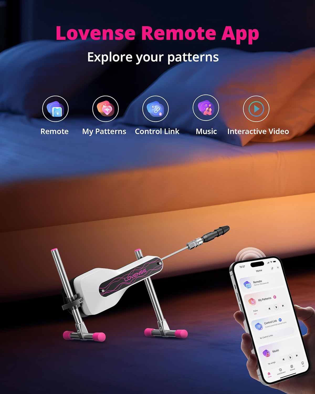 LOVENSE Mini Sex Machine. Sex Toys - Machines & Devices with Remote Control. Thrusting Machine for Women for G Spot Anal Stimulation. Adult Toys with Dildo Discreet Packaging