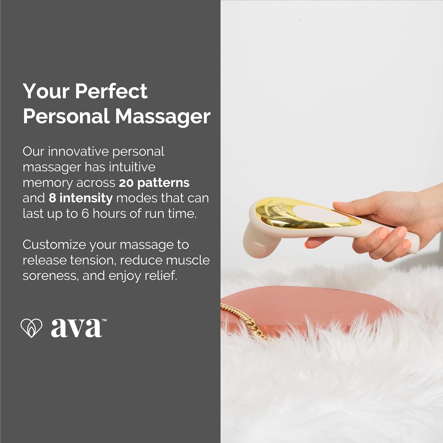 Ava EVO Ergo Vibrator Wand - Beige and Ava Bullet HUM Massager - [Mini Vibrator Sex Toy] | Sex Toys for All | Clitoris Vibrator - Beige