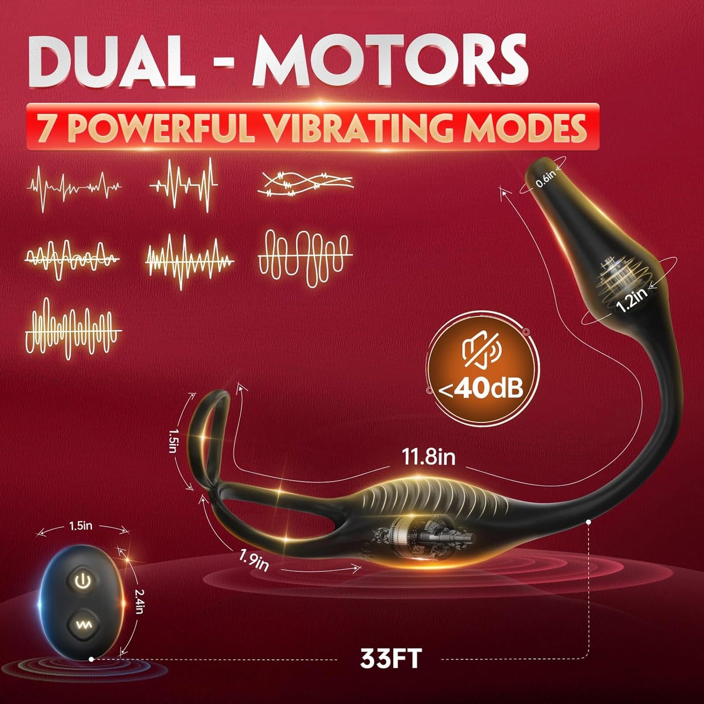 Male Sex Toys for Men Prostate Massager - 4 in 1 Vibrating Cock Ring Penis Ring with Remote Control. 7 Modes Anal Toys Butt Plug G Spot Vibrator Dildo Vibrating Anal Plug Adult Sex Toy for Couples Men