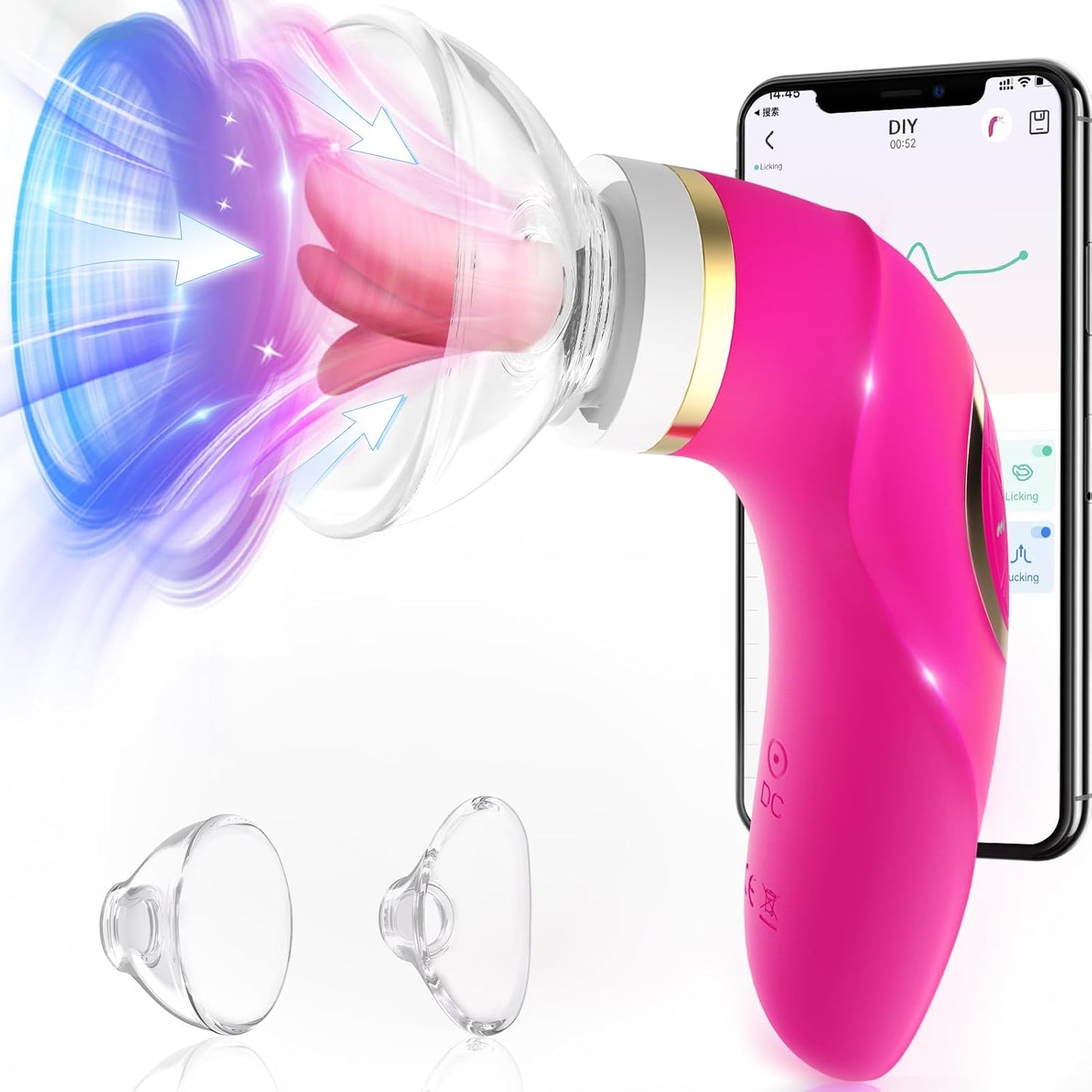 Sucking Vibrator Womens Sex Toys - Upgraded APP Adult Toys. 5 Tongue Licking Vibrators. 8 Auto & 1 Manual Suction Sex Toy. Nipples Anal Clitoral G Spot Vibrator Stimulator for Female Couples Sex Toys