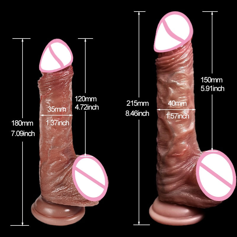 8.5นิ้วสมจริง Penis สำหรับผู้หญิงเลื่อน Foreskin Dildo ดูดถ้วย Dildos หญิง Masturbator Big Dick ผู้ใหญ่ Anal เซ็กซ์ทอย Shop
