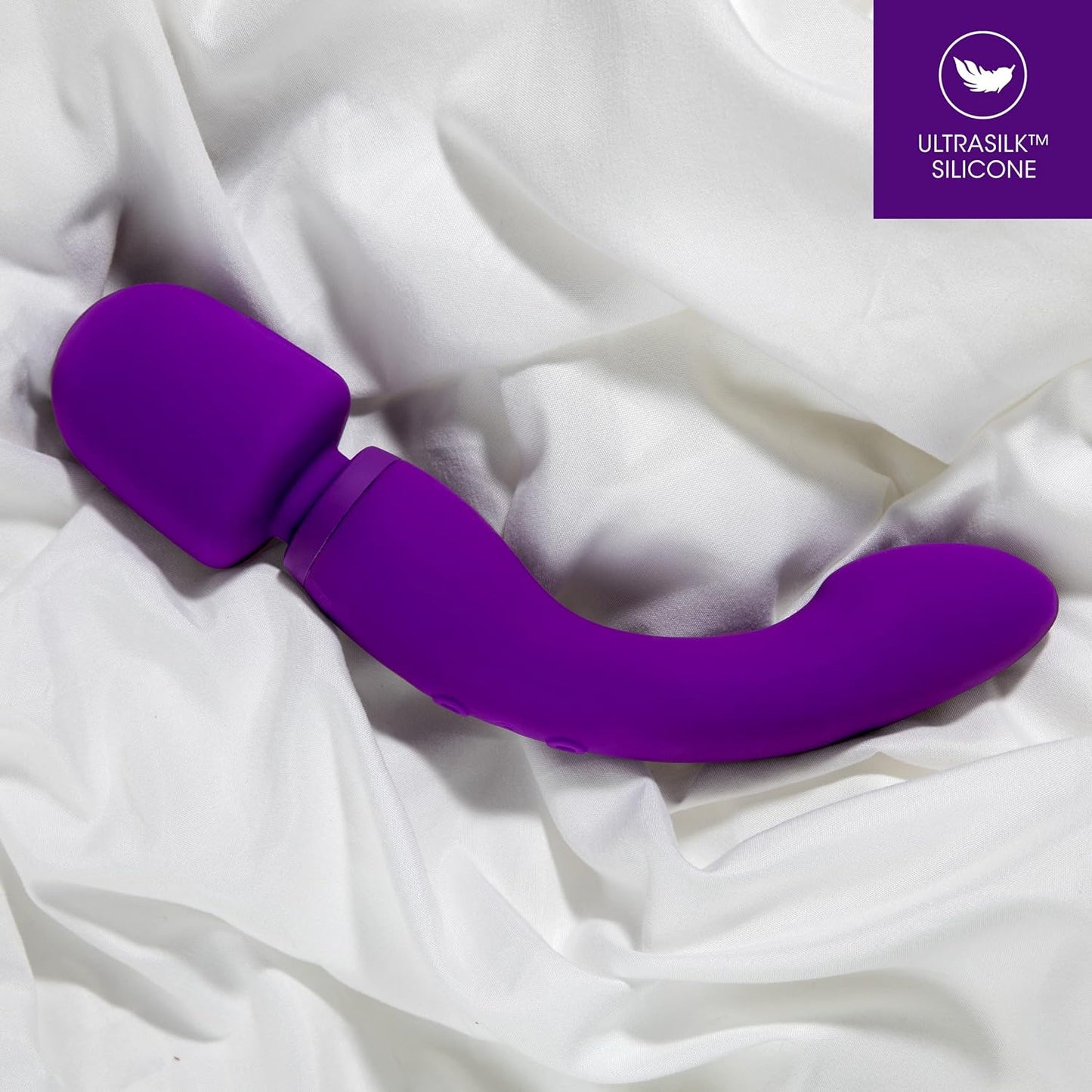 Blush Wellness Dual Sense - Innovative Touch Sensitive Ultra Soft Silicone Massage Wand - Target Sore Muscles- 10 Powerful Rumbly Vibration Functions On Both Ends of Massager - IPX7 Waterproof