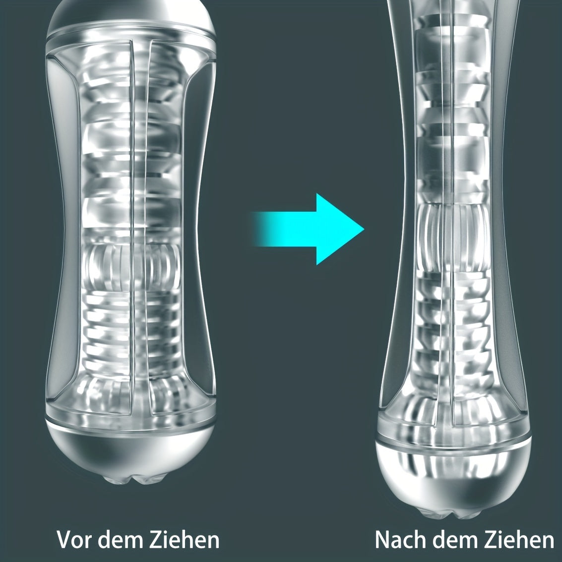 Mesterstar Dual Open Ended 360° Rotating Male Masturbators Stroker Sleeve. Pocket Pussy Sex Toys for Adult with 3D Crystal Realistic Textured Vagina Male Masturbators Cup