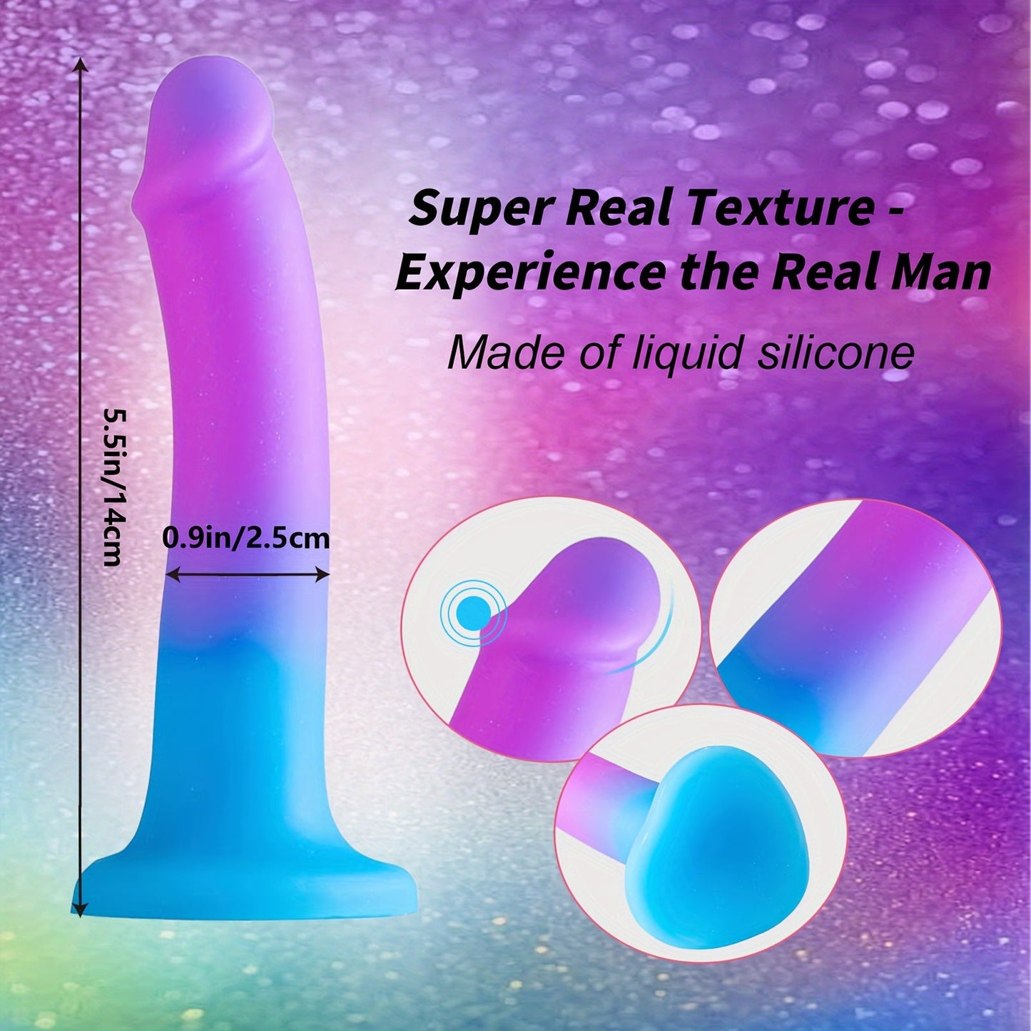 5.5 Soft Silicone Dildo - Flexible Anal Plug with Suction Cup for Hands-Free Play. Beginner-Friendly. Latex-Free Adult Sex Toy for Women and Couples