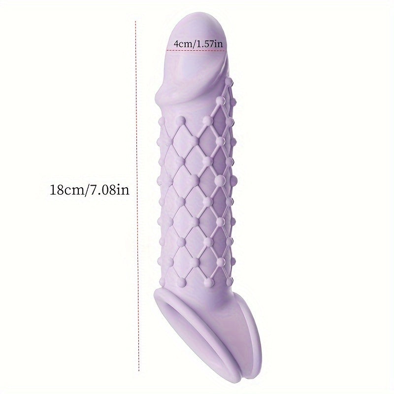 Blue Purple White Large TPE Material Wolf Tooth Mesh Simulation Penis Cover Penis Sleeve