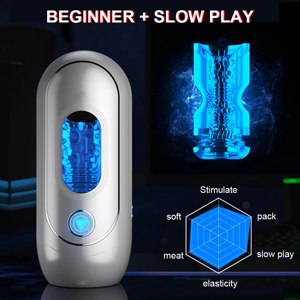 APP ควบคุมอัตโนมัติชาย Masturbator คัพอมควยเซ็กซ์ทอยช่องคลอด Masturbation Vibrating หี Exerciser Cock Delay Ejaculation