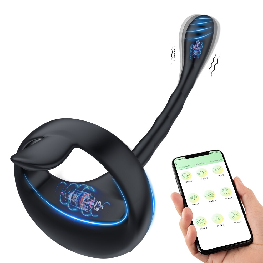 แหวนอวัยวะเพศชาย Anal Butt Plug ชายต่อมลูกหมากนวด App รีโมทคอนโทรลไร้สายระยะไกล Cockring Vibrator Masturbator ผู้ใหญ่เซ็กซ์ทอยสำหรับชาย