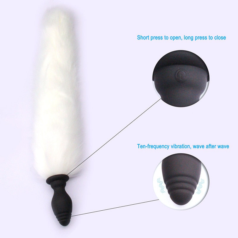 Anal Plug Fox Tail for Adults Cosplay Remote Control Butt Plug Sex Toys Erotic Games for Couples