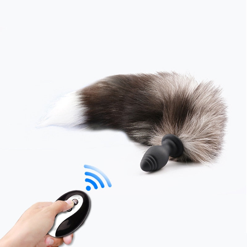 Anal Plug Fox Tail for Adults Cosplay Remote Control Butt Plug Sex Toys Erotic Games for Couples