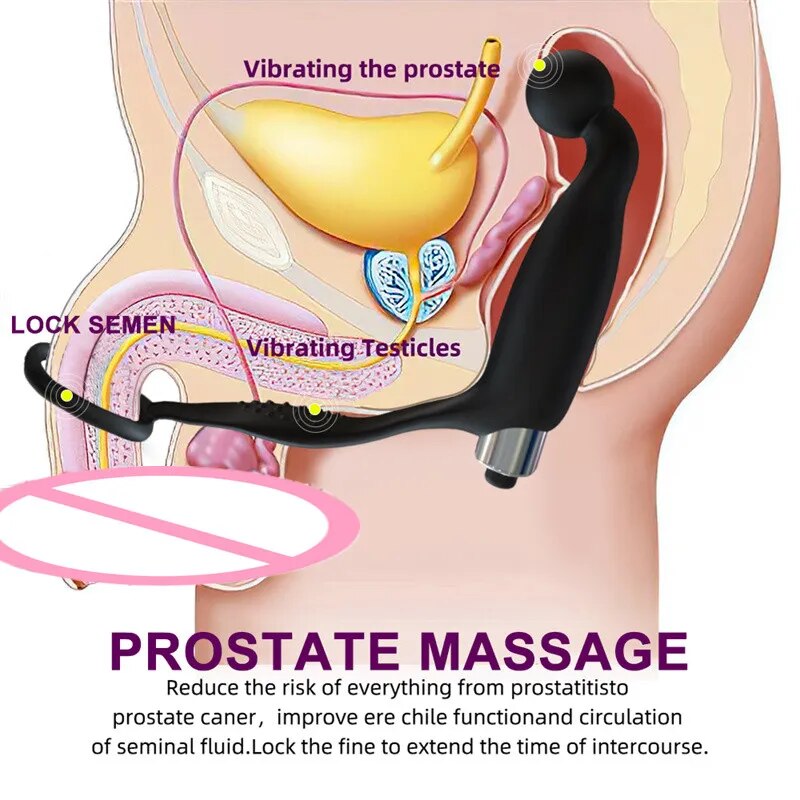 Anal Toy Prostate Male Vibrator Silicone Butt Plug Vibrator Sex Toys For Woman Anal Plug buttplug For Men Delay Ejaculation Ring