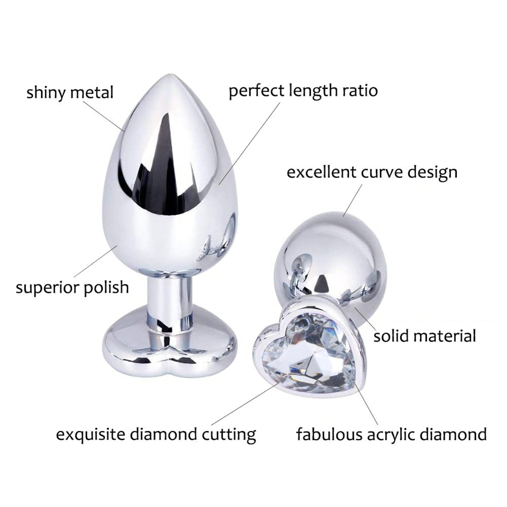 Anal Toys Heart-shaped Metal for Women Adult Sex Products Men Butt Plug Stainles Steel Anal Plugs Sex Vibrators Anal Dildo Toys