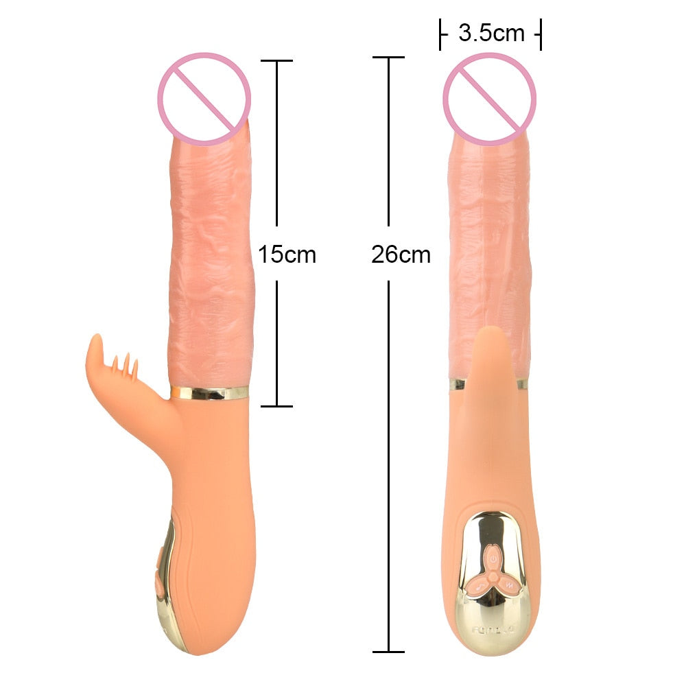 Automatic Telescopic Inflated Heated Dildos Women Vibrator Clitoris Licks Vagina Massage Anal Plug Erotic Toys for Sex Big Penis